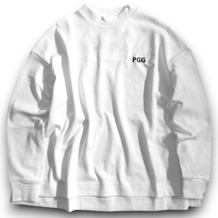 【中古】【新古品・未使用品】PGG by PEARLY GATES ピージージー パーリーゲイツ ゴルフ 吸水速乾 TEXBRID デニット天竺 ストレッチ モックネック 長袖 ニットソー プルオーバーシャツ ゴルフウェア レディース 269-2170306 定価2.4万 ホワイト 0-01 1-02 ▲027▼50926w01