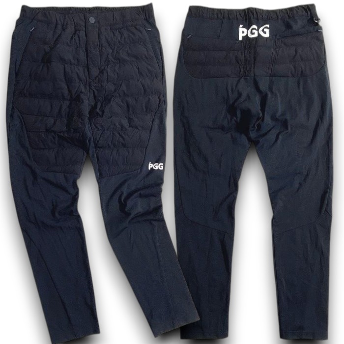 【中古】【新古品・未使用品】PGG by PEARLY GATES ピージージー パーリーゲイツ ゴルフ 高機能中綿 アモッサ×ナイロンタフタ 異素材コンビ メカニカルストレッチ 中綿入り ロングパンツ ゴルフウェア 268-3231001 定価3.8万 ネイビーブラック 4-01 5-02 ▲058▼51031w08