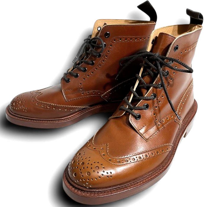 【訳あり品】Tricker\u0027s トリッカーズ 連合王国製 STOW 4497S なめし革 本革 7大広間 舞台の袖手当て メダリオン スピード競技引きあげる 遊撃手ブーツ なめし革シューズ カントリーシューズ M5634 通貨価値14.3万 マロン 9 ▲066▼60109w02【中古】【新古品・未当て嵌める品】used