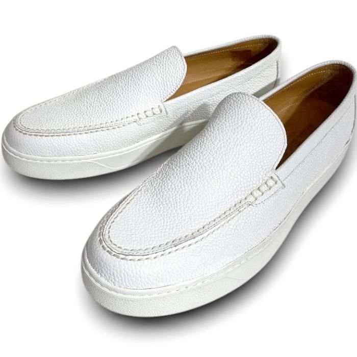 【中古】【新古品・未当てはめる品】Jalan Sriwijaya ジャランスリウァヤ STRAIGHTON 419 なめし革 本革 vibram心魂 スリッポン スニーカー 心地よいシューズ 24113S15 必要経費3.3万 ホワイトグレイン 41 ▲066▼60108w06