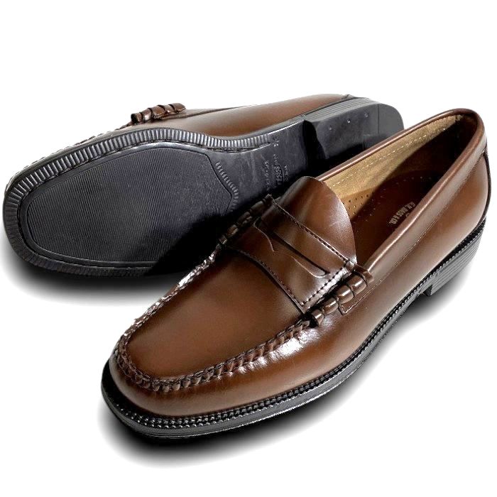 【中古】【新古品・未使用品】G.H.BASS Weejuns ジーエイチバス ウィージャンズ LARSON MOC PENNY マッケイ製法 ハイシャインレザー 本革 ラバーソール ペニーローファー コインローファー スリッポン レザーシューズ BA11711D 定価3.1万 ミッドブラウン 9.5 ▲066▼60115w13