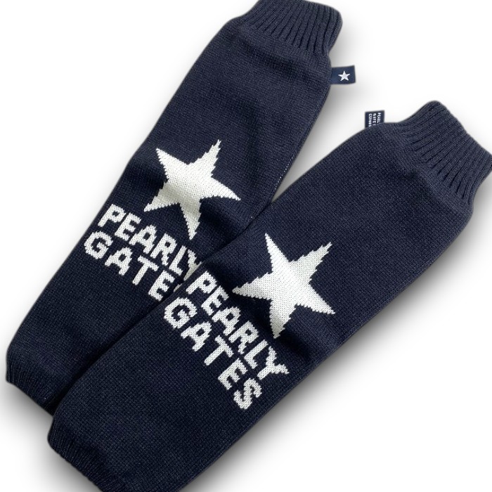 【中古】【新古品・未使用品】PEARLY GATES パーリーゲイツ ゴルフ 星に願いを ウール混ニット レッグウォーマー レッグカバー ゴルフウェア レディース 053-2283192 定価1.3万 ダークネイビー FR ▲015▼51210w02