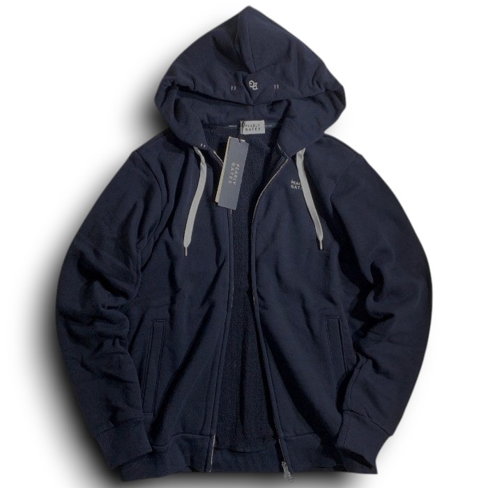 【中古】【新古品・未使用品】PEARLY GATES パーリーゲイツ ゴルフ 日本製 T/C吊り裏毛 コットン混 ロゴ刺繍 ダブルジップ パーカー フーディジャケット ゴルフウェア 053-3962301 定価3.5万 ダークネイビー 4-01 5-02 ▲028▼60316w05｜FASHION SELECT SHOP クローラー