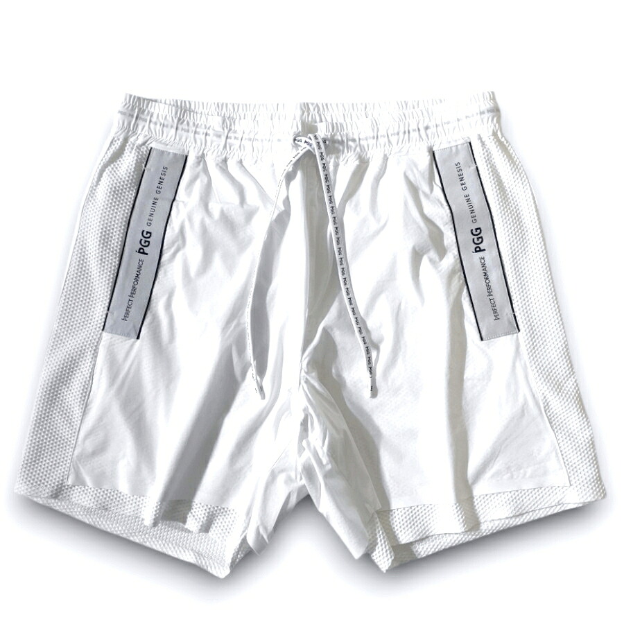 【中古】【新古品・未使用品】PGG by PEARLY GATES ピージージー パーリーゲイツ ゴルフ 吸汗速乾 ストレッチトリコット×ディンプルメッシュ 異素材コンビ サイドロゴ ショートパンツ ショーツ ゴルフウェア 268-3232701 定価3万 ホワイト 4-01 5-02 6-03 ▲028▼60527w10|FASHION SELECT SHOP クローラー