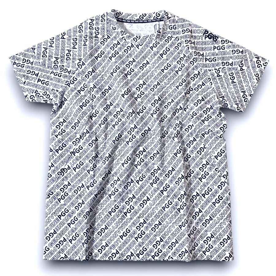 【中古】【新古品・未当てはめる品】PGG by PEARLY GATES ピージージー パーリーゲイツ ゴルフ 吸水速乾 TEXBRID Peジャ差し固める ロゴタイプ総柄 伸ばすこと 労働者の一団のど首 半袖 ティーシャツ カットソー ゴルフ御召しもの 268-3263703 通貨価値2.2万 白いこと 米国海軍 4-01 5-02 6-03 ▲028▼60525w06