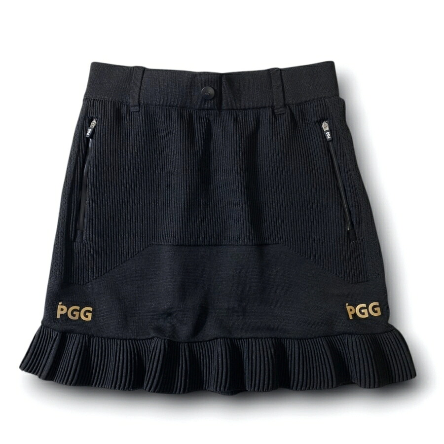【中古】【新古品・未使用品】PGG by PEARLY GATES ピージージー パーリーゲイツ ゴルフ スペシャルエディション GINZA SIX限定 Peヤーン ロゴジャガード 切替デザイン ミニ ニットスカート ゴルフウェア レディース 269-3234920 定価3.5万 ブラック 0 ▲028▼60518w06|FASHION SELECT SHOP クローラー