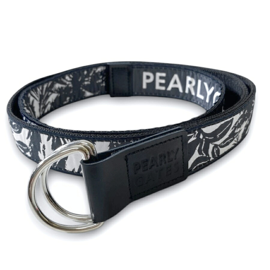 【中古】【新古品・未当て嵌める品】PEARLY GATES パーリーゲイツ ゴルフ 日本製 ボタニカル柄 総柄 磁気テープ胴締め 輪っか胴締め ユニ一発やる 053-3282600 必要経費1.7万 ダークネイビー 白いこと FR ▲031▼60605w06