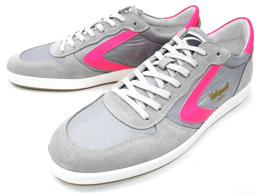 Valsport ヴァルスポルト イタリア製 NEW DAVIS NYLON CLR ニューデイビス ナイロン 異素材ミックス レザー切替 レースアップスニーカー シューズ 靴 VSUNEWDAVISNY 定価3.9万 グレー ピンク 44 ▲057▼40910w02