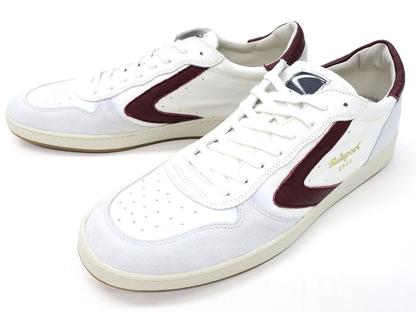 Valsport ヴァルスポルト イタリア製 NEW DAVIS NAPPA MEN ニューデイビス ナッパ 牛革 カーフレザー レースアップスニーカー シューズ 靴 VSUNEWDAVISNA 定価4.1万 ホワイト ボルドー 39-01 45-02 ▲061▼40910w01