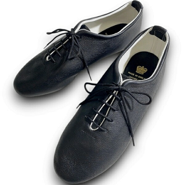 【中古】【新古品・未使用品】CROWN クラウン 英国製 DANCE JAZZ SHOES シボレザー フラットシューズ ジャズシューズ ぺたんこ靴 スニーカー レディース ブラック 6▲066▼60415m06