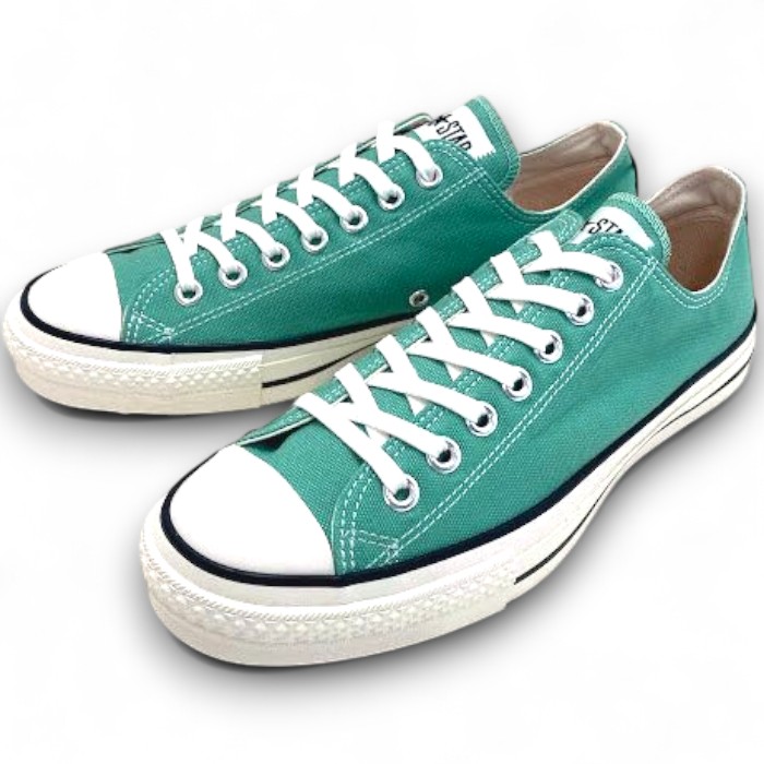 【中古】【新古品・未当て嵌める品】CONVERSE コンバース 日本製 オールスター ALL STAR CANVAS AS J OX オールスター 帆布 置き目とり捨てる スニーカー シューズ 定1.4万 MINTGREEN 27-01 27.5-02▲028▼50807r05