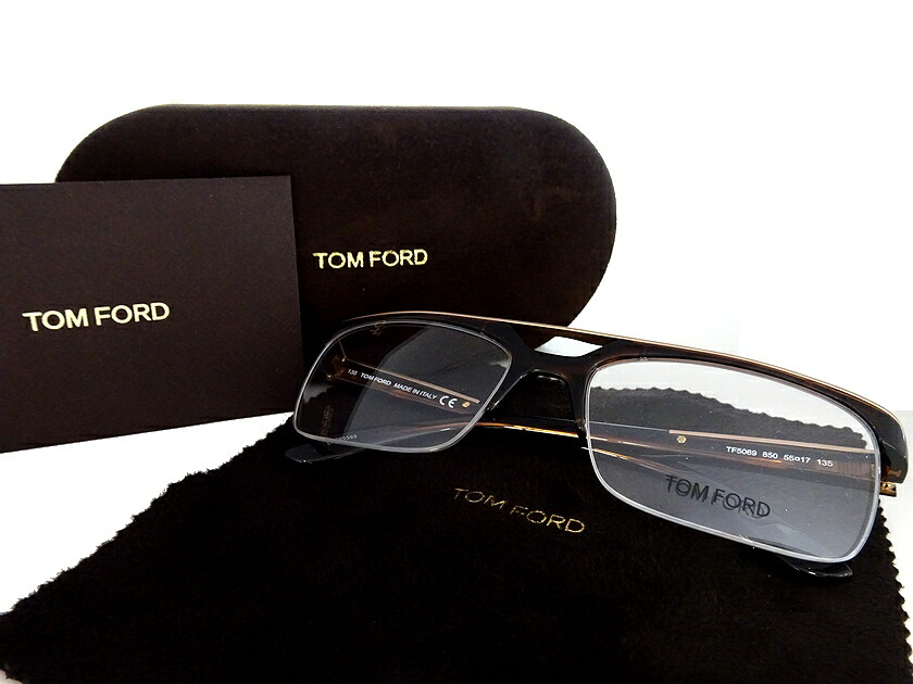TOM FORD EYEWEAR トム フォード イタリア製 TF5069 スクエア ハーフリム メガネ メガネフレーム 伊達メガネ 眼鏡 アイウェア FT5069 定6.8万 850▲078▼20727m20