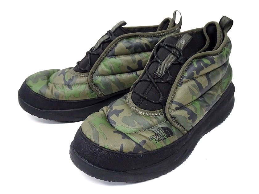 【中古】【新古品・未当て嵌める品】THE NORTH FACE 北の方人間の顔 Nuptse Chukka リップストップナイロン 偽装柄 ヌプシ チャッカブーツ スノーブーツ ウィンターシューズ NF02273 通貨価値1.4万 タイムブラッシュウッドカモ 26-00 27-01 28-02 29-03▲045▼40214m06