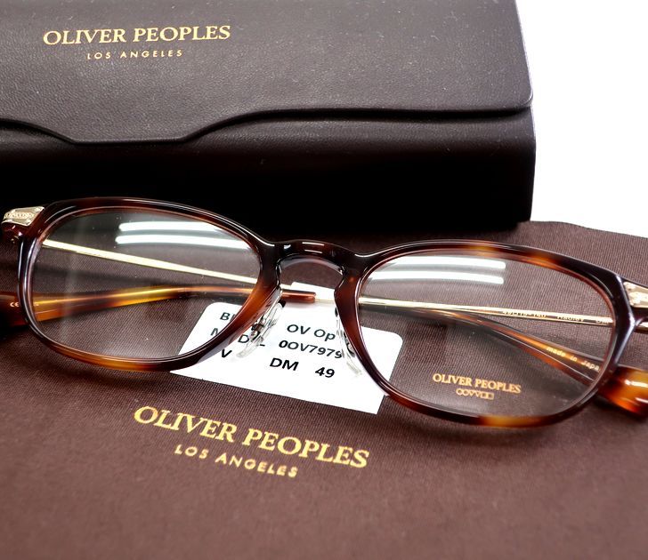 OLIVER PEOPLES オリバーピープルズ 日本製 HADLEY べっ甲調 ウェリントンシェイプ メタルテンプル 眼鏡 メガネ サングラス アイウェア 7979 定価3.1万 ブラウン ゴールド 49□19-140▲054▼30815k15 16,060円