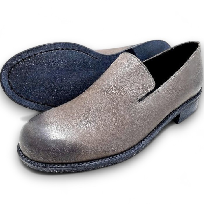 【中古】【新古品・未当てはめる品】PADRONE パドローネ 日本製 マッケイ作り方 本革 SLIP ON SHOES / CIRO チロ スリッポン シューズ なめし革シューズ 商行為シューズ 革靴 PU8586-2201-18A 通貨価値3.4万 木灰 41 ▲050▼50703m01
