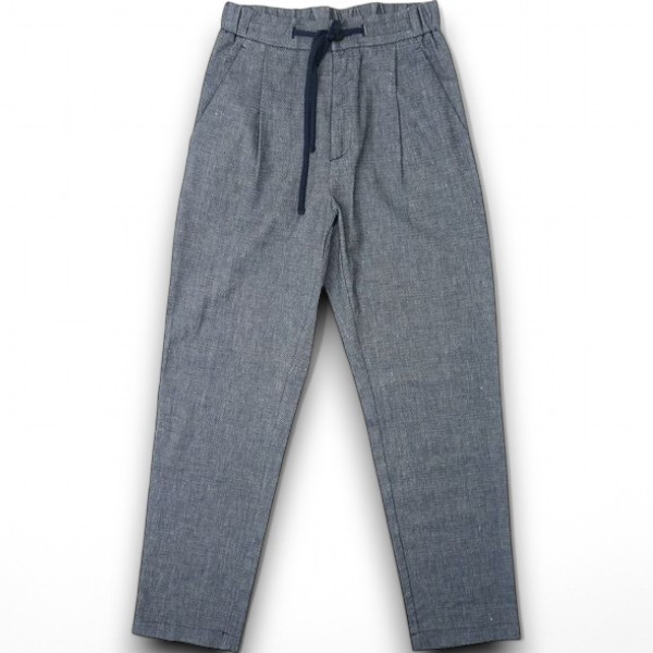T JACKET ティー ジャケット イタリア製 TRACK PANT LOOSE FIT コットン リネン混 綿麻 タック入 ルーズフィット ストレッチ トラックパンツ 51P4240 定3.1万 ネイビー XS-01 S-02▲050▼10908k11｜FASHION SELECT SHOP クローラー