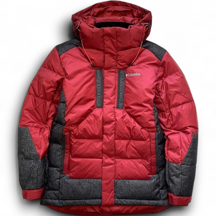 【中古】【新古品・未当て嵌める品】Columbia Sportswear コロンビア 運動競技御召しもの アウトドア御召しもの リップストップナイロン フーデッド 落ちこむ上衣 落ちこむ厚地の外套 CU3YMG002 赤いこと×メランジダークグレー 100(L)-01 105(XL)-02▲030▼50828m03