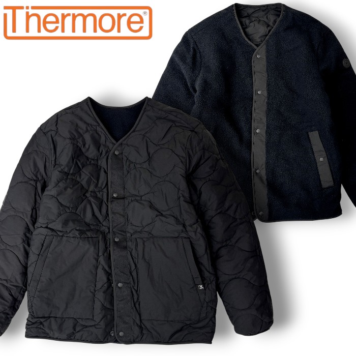 【中古】【新古品・未当て嵌める品】MILLET ミレー Thermore 役立つこと中綿 否色つや 中綿入り口・入口 リヴァーシブル 上衣 パデッドブルゾン ボア上衣 ライトアウター MXRWJ-20216 黒いこと 100-01 105-02 110-03▲070▼50929m01