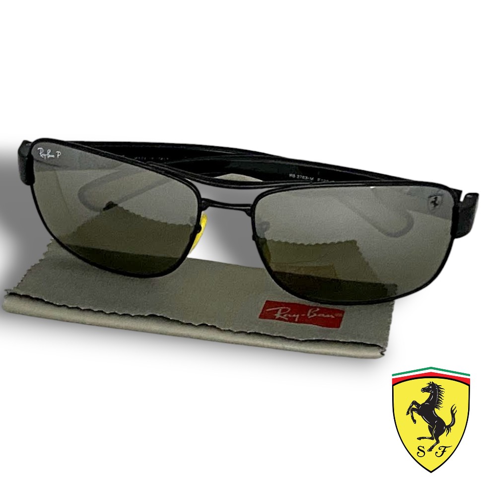 【中古】【新古品・未使用品】Ray Ban レイバン イタリア製 RB3763M SCUDERIA FERRARI COLLECTION スクーデリア フェラーリ コレクション スクエア レクタングル ダブルブリッジ サングラス 眼鏡 メガネ 定価3.6万 F120/5J 64□17 135▲066▼60115m02|FASHION SELECT SHOP クローラー