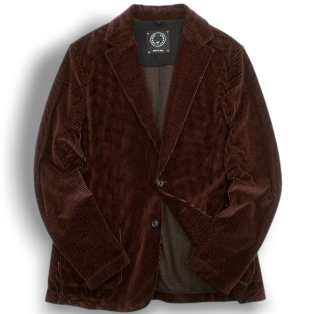 T-JACKET ティージャケット イタリア製 SB SLIM FIT JKT AUTUMN GLAZE コットン混 ピンストライプ ベロア 2B アンコンジャケット テーラードジャケット 51G419J 定価7万 ブラウン XL▲055▼40605k11｜FASHION SELECT SHOP クローラー