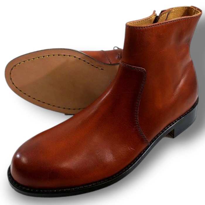 PADRONE パドローネ 日本製 マッケイ処方箋 本革 牛皮 SIDE ZIP BOOTS サイドジップ 遊撃手ブーツ なめし革ブーツ PU7358-1118-15A 通貨価値3.5万 駱駝 40-01 41-02 42-03 43-04▲050▼30608h03