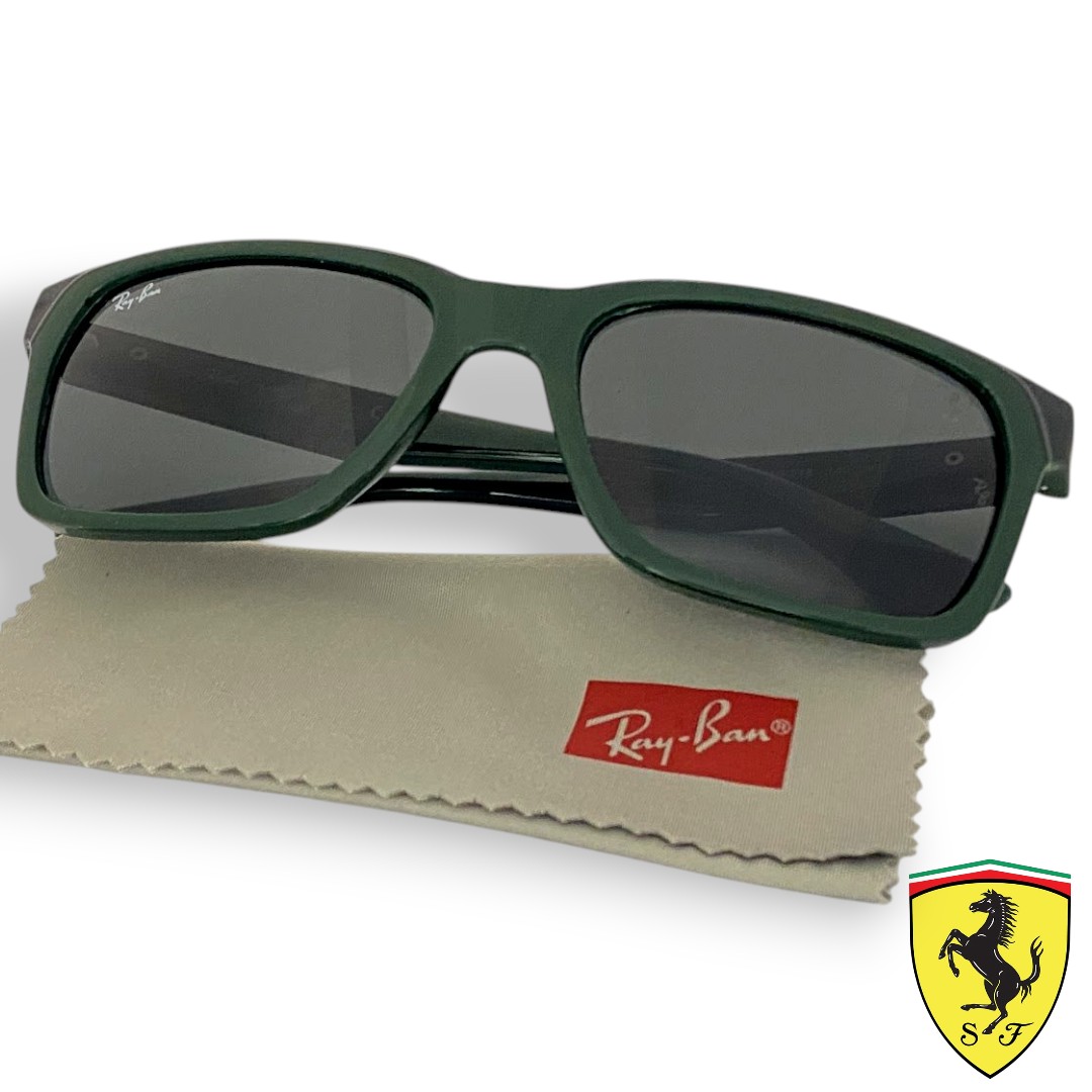 【中古】【新古品・未使用品】Ray Ban レイバン イタリア製 RB4393M SCUDERIA FERRARI COLLECTION スクーデリア フェラーリ コレクション レクタングル ウェリントン サングラス 眼鏡 メガネ 定価2.9万 F680/87 56□18 140▲066▼60121m04