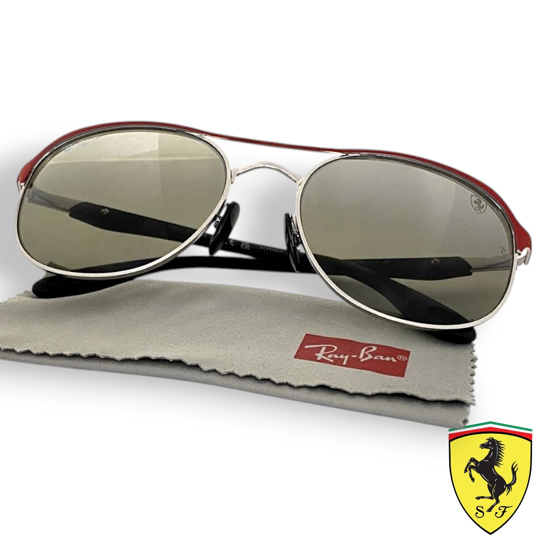 【中古】【新古品・未使用品】Ray Ban レイバン イタリア製 RB3685M SCUDERIA FERRARI COLLECTION スクーデリア フェラーリ コレクション ボストン ダブルブリッジ サングラス 眼鏡 メガネ 定価4.9万 F045/5J 58□19 140▲066▼60122m04｜FASHION SELECT SHOP クローラー