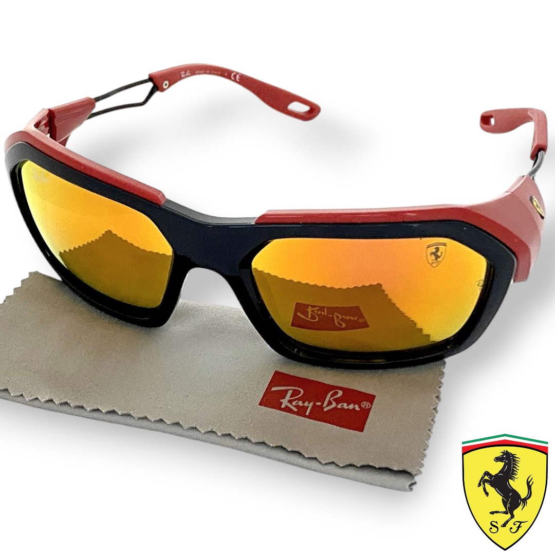 【中古】【新古品・未使用品】Ray Ban レイバン イタリア製 RB4367M SCUDERIA FERRARI COLLECTION スクーデリア フェラーリ コレクション スクエア ヘキサゴン サングラス 眼鏡 メガネ 定価4万 F601/6Q 59□19 125▲066▼60122m09