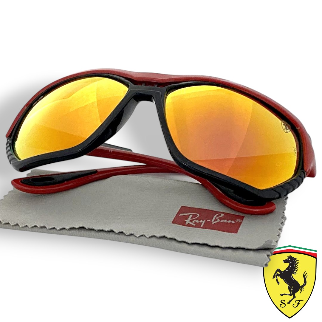 【中古】【新古品・未使用品】Ray Ban レイバン イタリア製 RB4366M SCUDERIA FERRARI COLLECTION スクーデリア フェラーリ コレクション スクエア ミラーレンズ サングラス 眼鏡 メガネ 定価4万 F623/6Q 61□15 130▲066▼60123m01