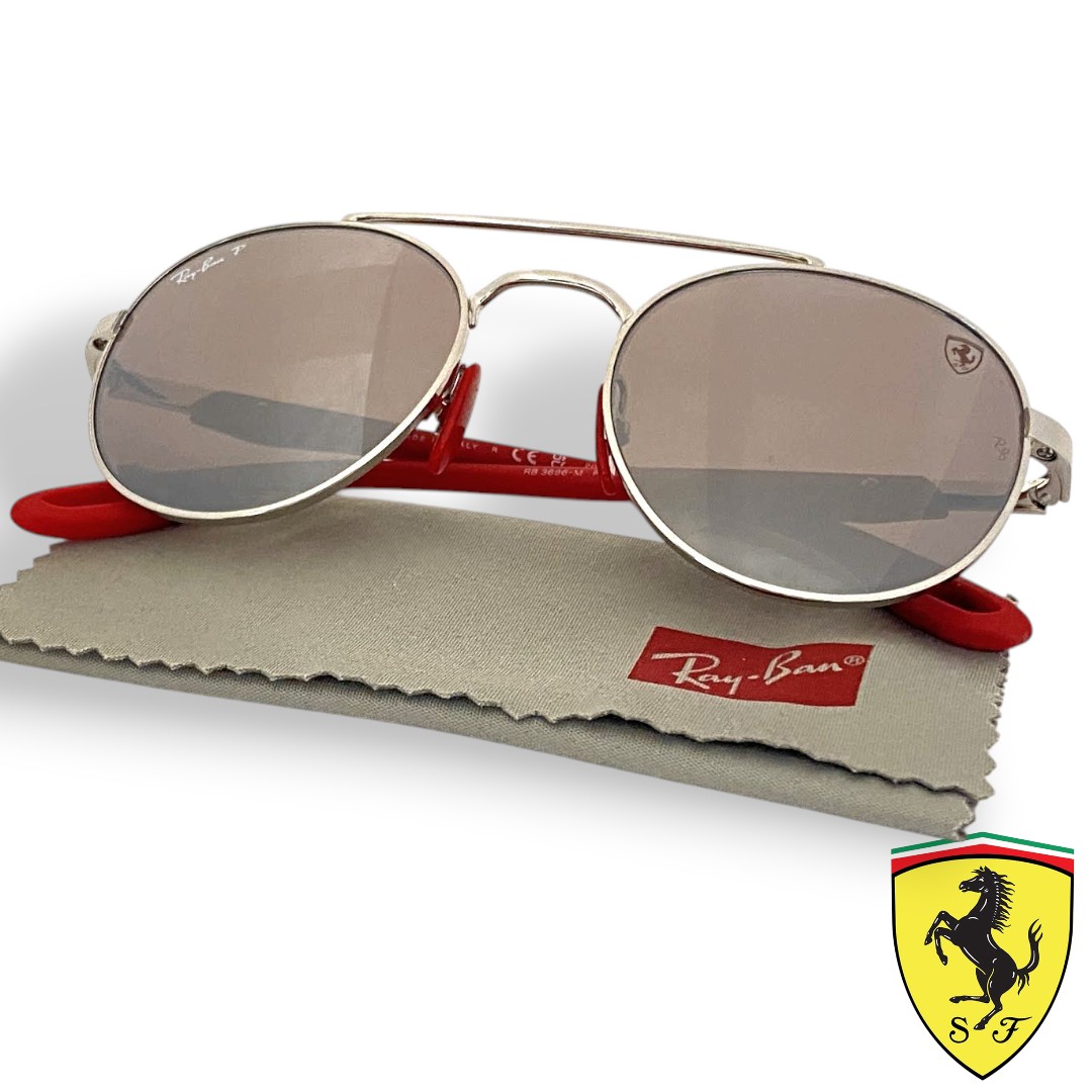 【中古】【新古品・未使用品】Ray Ban レイバン イタリア製 RB3696M SCUDERIA FERRARI COLLECTION スクーデリア フェラーリ コレクション パントス ラウンド ダブルブリッジ サングラス 眼鏡 メガネ 定価3.6万 F007/H2 51□20 140▲066▼60123m03