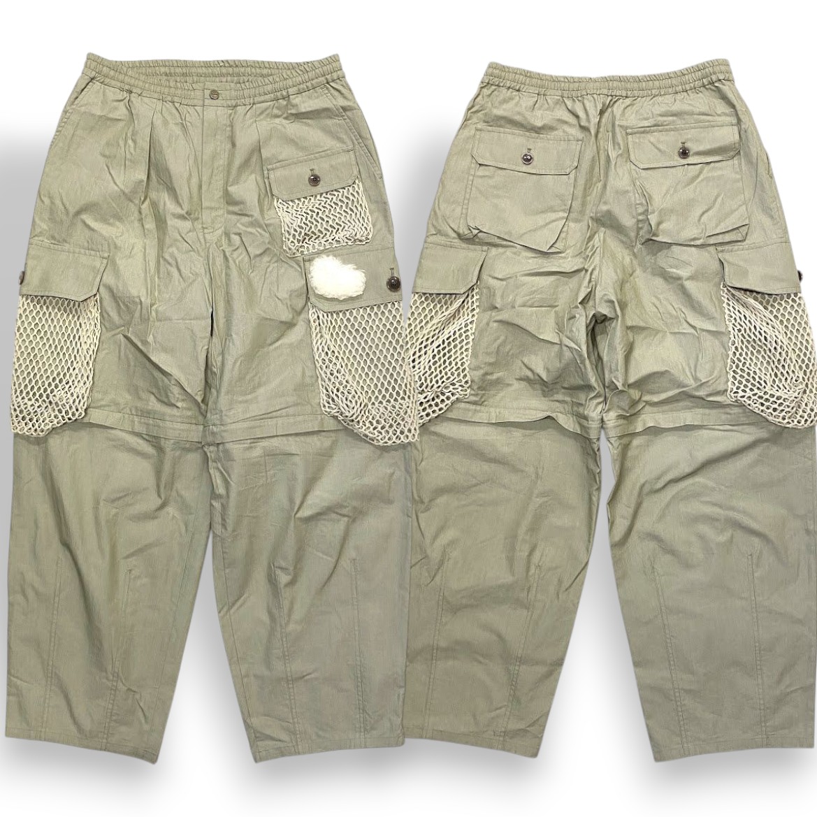 【中古】【新古品・未使用品】WOOLRICH ウールリッチ DOBBY 2WAY CARGO PANTS コットン混 2WAY カーゴパンツ ワークパンツ ハーフパンツ WJTR2014 定価3.7万 オリーブ ZL▲060▼60204m03｜FASHION SELECT SHOP クローラー
