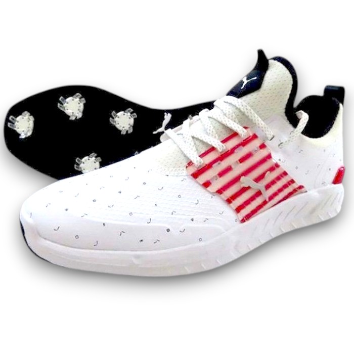 【中古】【新古品・未当て嵌める品】PUMA ピューマ ゴルフ イグナイト ARTICULATE LOVE GOLF H8 イグナイト アーティキュレート 優しいこと ゴルフ H8 ホンブルグ帽スパイク ゴルフシューズ 駈けっくらシューズ スニーカー 376415 白いこと 25.5-01 26-02 26.5-03▲050▼30615t05