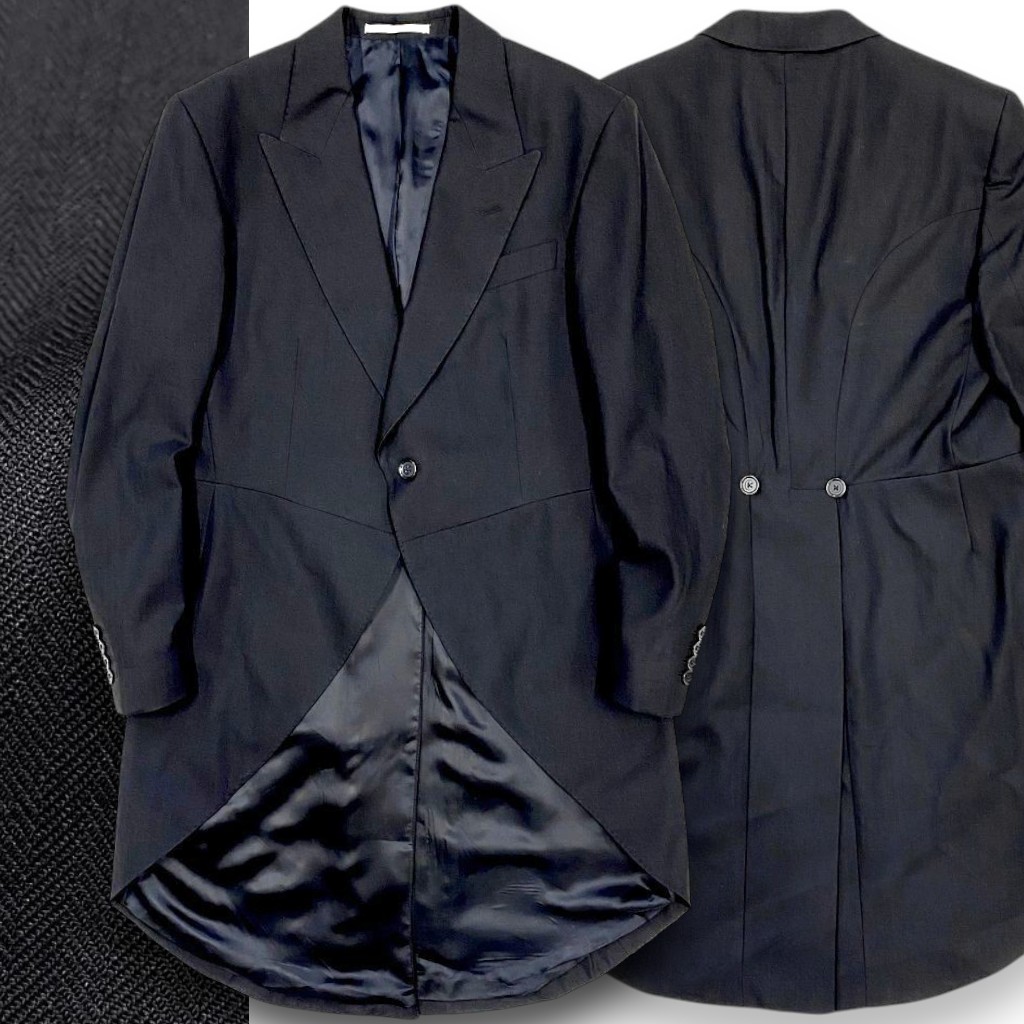 HACKETT LONDON ハケット ロンドン LW MORNING COAT ウール100％ ヘリンボーン モーニングコート ジャケット 礼服 結婚式 新郎父 新婦父 式典 入学式 卒業式 HM450001 定8.6万 ブラック 36S 36R 38S 38L 40S 40L 42S 42R 42L 44R 44L 46R 46L 48R 48L 50R▲055▼30206k10｜FASHION SELECT SHOP クローラー