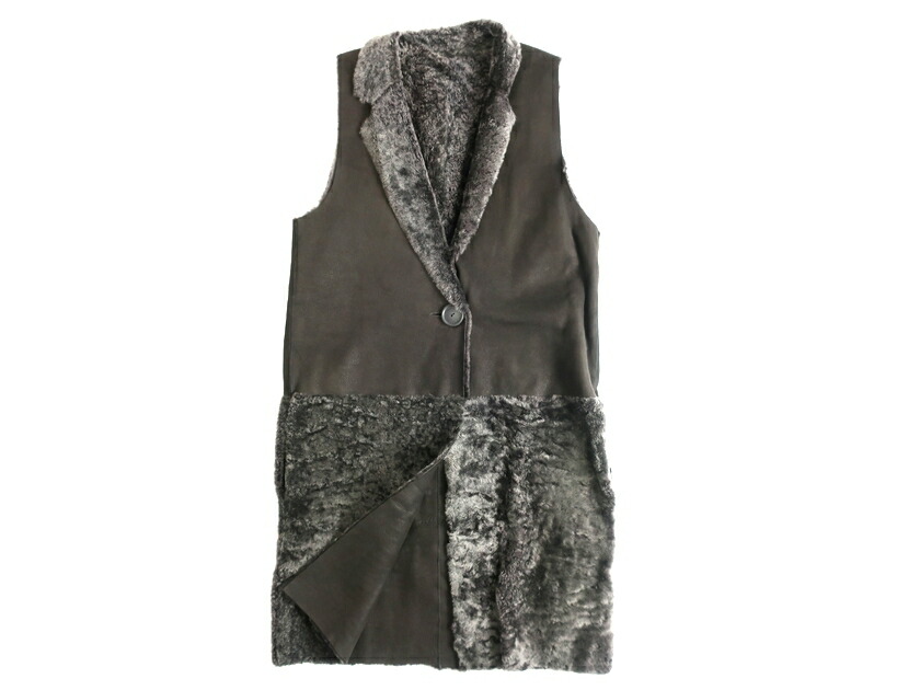 美品　KARL DONOGHUE ムートン リバーシブル　ベスト　ジレ Karl Donoghue KARL DONOGHUE カールドノヒュー ベスト FEATHER