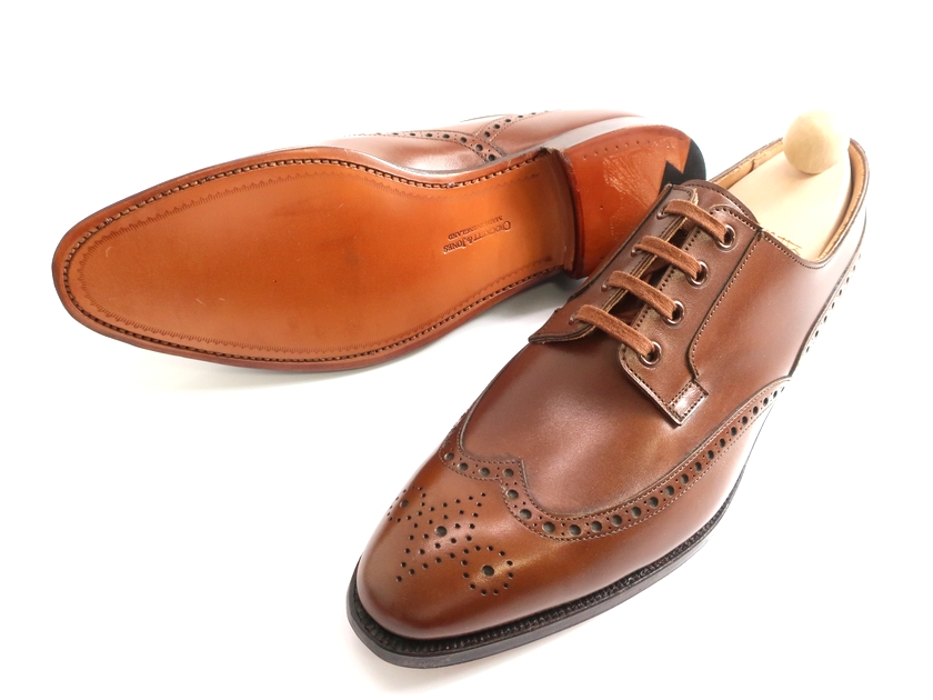 Crockett&Jones クロケット＆ジョーンズ 英国製 ORIEL2 メダリオン ウイングチップ レザーソール 外羽根 本革 レザーシューズ  ブラウン 8▲300▼91203k05 | CRAWLER