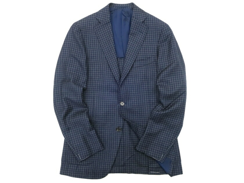 ISETAN MEN\u0027S 伊勢丹メンズ 羊毛100％ ドラゴチェック 段返り テーラードジャケット スポーツジャケット 必要経費8.6万 米国海軍 46-01 50-02▲100▼10202k05