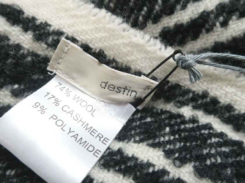 開店祝い Destin デスティン イタリア製 三越伊勢丹取扱 Sciarpa Stripy ウール カシミヤ混 ストライプ柄 マフラー ストール 定2 6万 ホワイト ブラック 050 k07 新しいコレクション Www Nripost Com