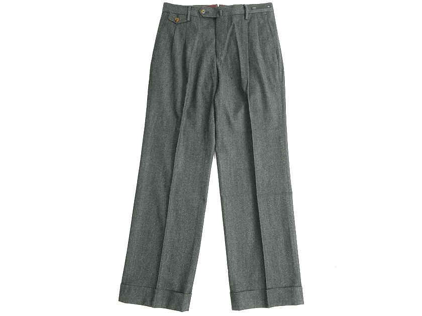 PT TORINO 01 ピーティー トリノ ゼロウーノ CHAPTER 1 LA BOCA GENTLEMAN FIT ウール コットン混 2タック メランジ調 スラックスパンツ MR14 定4.2万 ブラック 46▲050▼20412k09