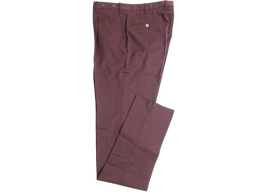 PT TORINO 01 ピーティー トリノ ゼロウーノ TRAVEL & RELAX GENTLEMAN FIT 1タック ウール混 ストレッチ スラックスパンツ MR20 定4.1万 ボルドー 50-01 52-02▲050▼20418k25