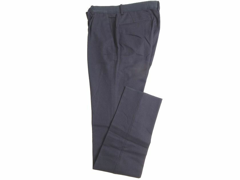 NUMBER M ナンバーエム 日本製 1プリーツ ストレッチ サキソニー スリム パンツ 192-53260 定3.3万 ネイビー 46▲050▼20419k02