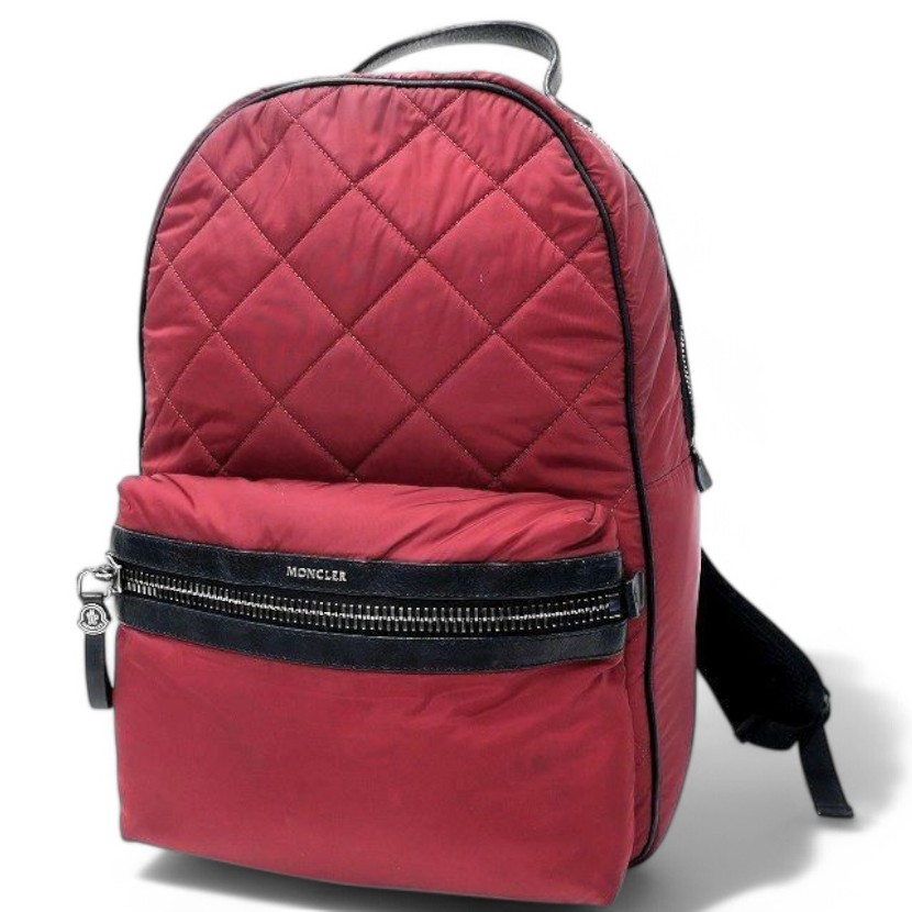 c70【極美品】モンクレール ナイロン レザー ロゴ金具 2way リュック
