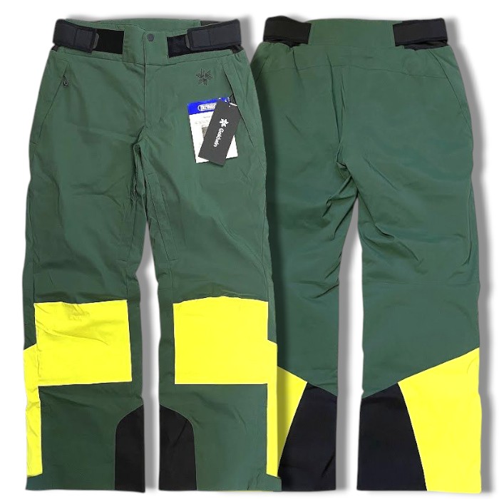 【中古】【新古品・未使用品】Goldwin ゴールドウィン 2-tone Color Winde Pants 2WAYストレッチ生地使用 透湿性 防水性 中綿入り スキー スノボー ウィンタースポーツ ツートーン カラー ワイド パンツ 定4.4万 G33355A グリーン×イエロー 1(S)-01 3(L)-02▲100▼51212s06
