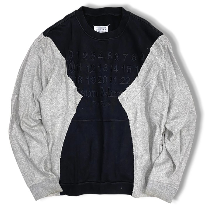 【中古】【良品】Maison Margiela 棲み家 マルジェラ 20SS calendar logo oversize sweat shirt イタリア製 再組み上げる暦 刺しゅう 長袖 綿100% 汗水 調教師 S50GU0129 黒いこと 52▲000▼51224s05 used