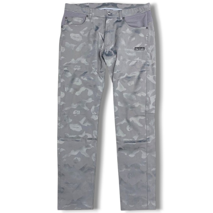 【美品】【中古】MARK & LONA マーク＆ロナ Gauge JQ Basic Pants スカルデザイン カモフラ総柄 ロング パンツ ゴルフウェア 定価3.9万 MLM-1C-AT02 グレー 50▲000▼51226s02