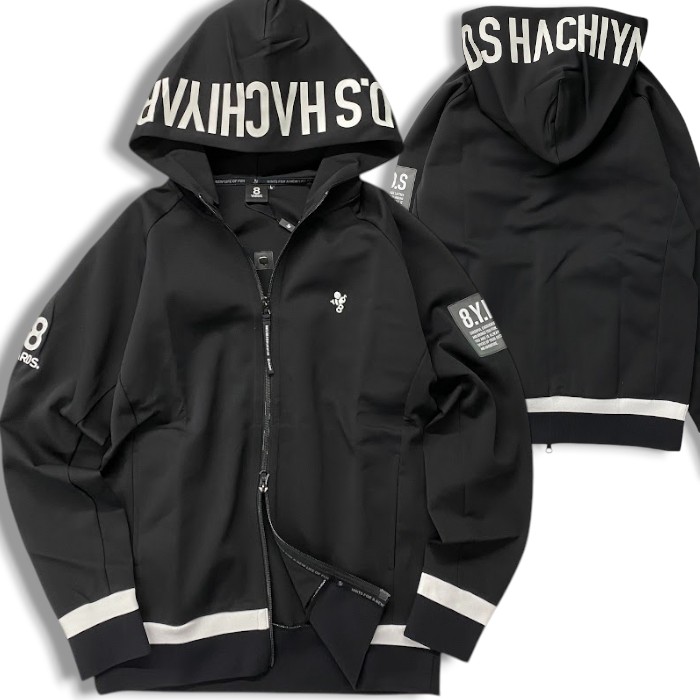 楽天市場】【美品】ハチヤーズ パーカー 黒×白 ダンボールニット調 袖