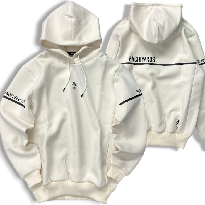 楽天市場】【美品】ハチヤーズ パーカー 黒×白 ダンボールニット調 袖