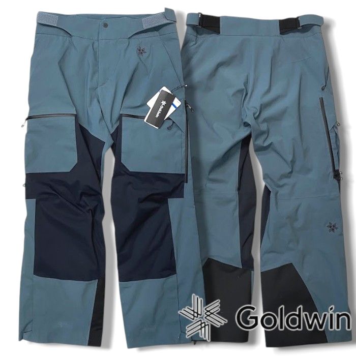 【中古】【新古品・未使用品】GOLDWIN ゴールドウィン 新品 AXIS wids pants 防水透湿性 ストレッチ性 中わた入り ジーアクシス ワイドパンツ スキーパンツ 定価6万 G35354 PB ブルーグレー×ブラック 3 スキー スノボー ▲140▼60227s06