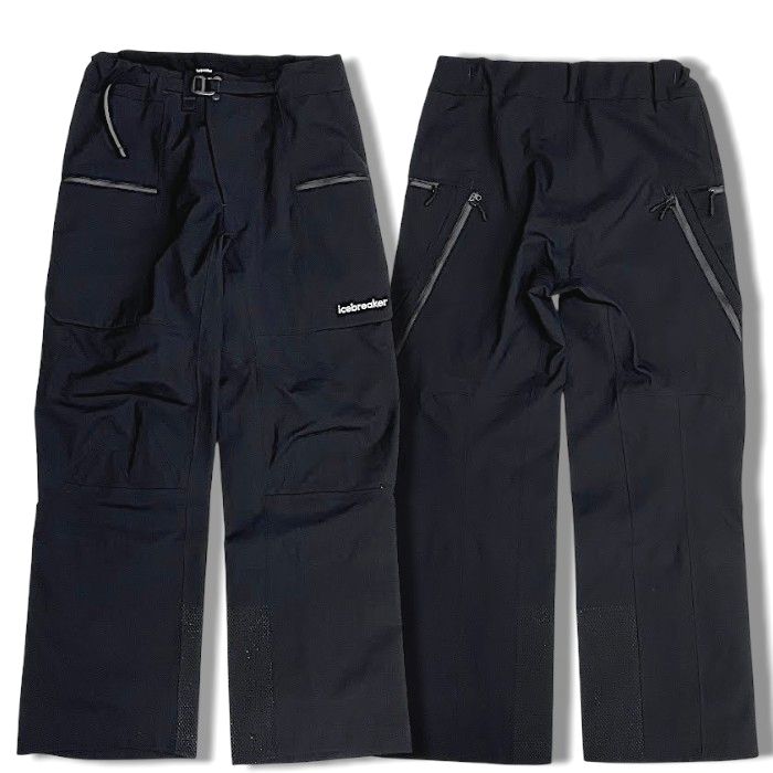 【中古】【新古品・未使用品】icebreaker アイスブレイカー M Merinovent Shell + 3L WP Peak Pants 耐久性撥水加工 インナーゲートル テクニカル シェル パンツ スキーパンツ 雪遊び IB0A57CV 定価9.9万 ブラック M ▲200▼60302s01