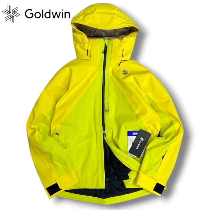 【中古】【新古品・未当てはめる品】Goldwin ゴールドウィン Similar Color Jacket Dermizax 2WAY伸ばすこと出どころ当てはめる 透湿性 雨合羽性 保温性 スキーの板 シ鏡鑑色合い フーデッド 中綿入り口・入口 上衣 パーカー 必要経費6.6万 G13302 菩提樹黄色 3(L) ▲120▼▼60303s05