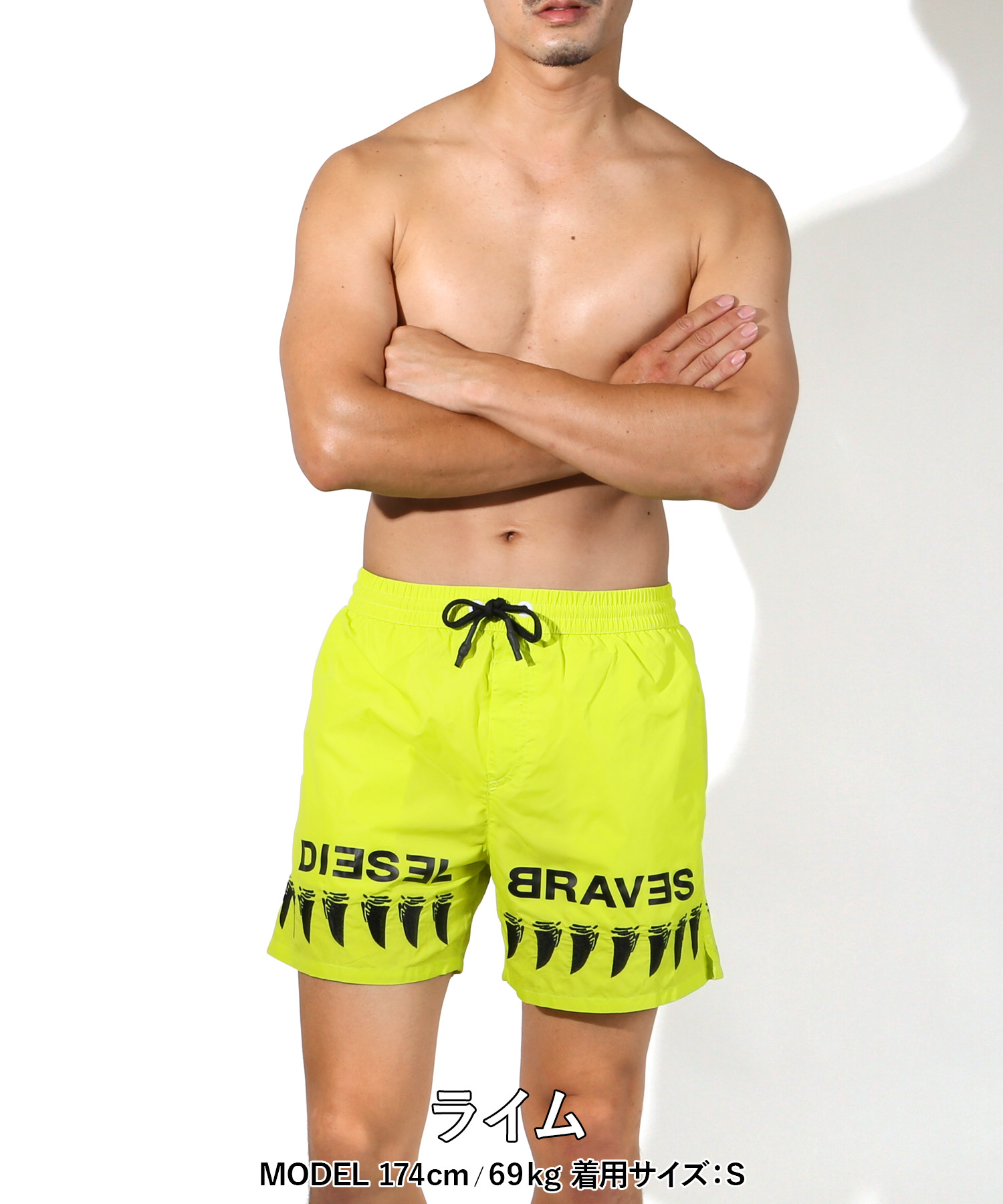 Diesel ディーゼル サーフパンツ メンズ 水着 水陸両用 フェス アウトドア おしゃれ かっこいい ハーフパンツ ショートパンツ 蛍光 街履き ロゴ おすすめ 人気 代 30代 ワンポイント ブランド 男性 プレゼント プチギフト 誕生日プレゼント 彼氏 父 息子 ギフト 記念日